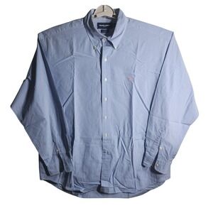 Ralph Lauren Golf‎ Blue Gingham Button Down Shirt Men's XL Tilden Flesh Pony